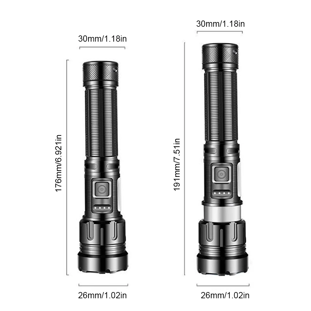 XHP50 مصباح يدوي محمول 800LM COB LED الشعلة فانوس خارجي قابلة للشحن مقاوم للماء التخييم الصيد فانوس التكبير لحالات الطوارئ #6