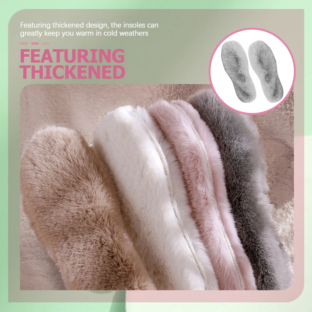 4 Pairs Unisex Warm Inner Insoles Shoes Pads Winter Slipper Soles Crochet Soft Cozy Thermal Foot Care Tools