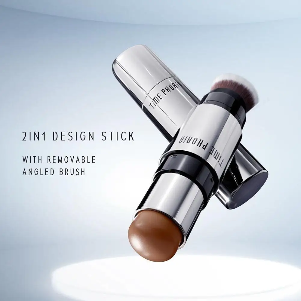 TIME PHORIA 2IN1 Contour Concealer Stick With Brush Natural Matte Long Lasting Makeup Face Stereo Contour Shaping Cosmetic