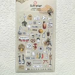 Korean Import Suatelier Retro Reminisce Sticker Scrapbook Decoration Stationery DIY Stickers School Office Supplies 1025