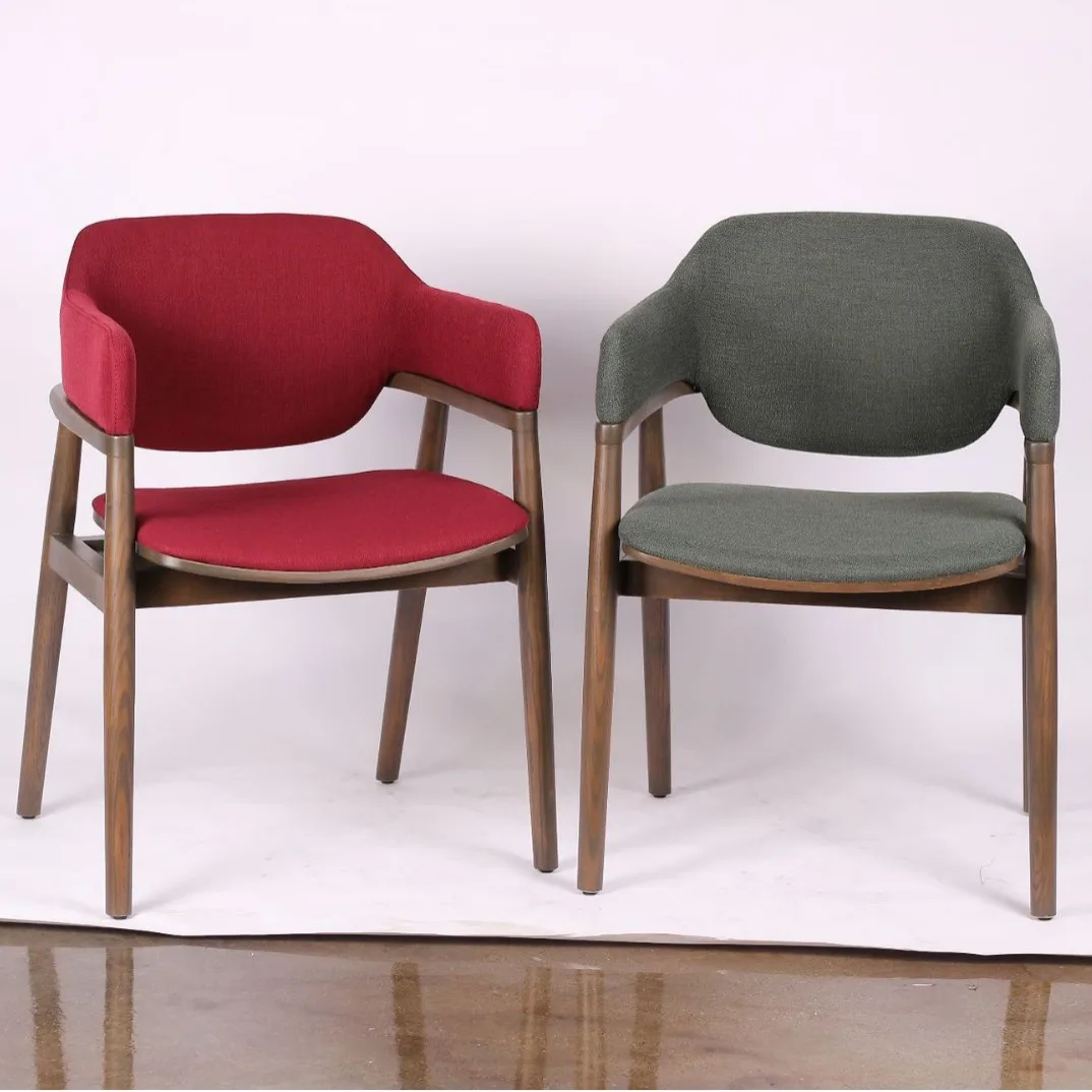 

Design Leisure Luxury Fabric Cushion Dining Armchair With Metal Legs Supplier Wholesale High Quality Vintage China Dining Room