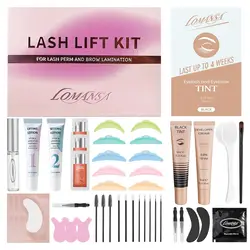 Lomansa Eyelash Lift and Color Kit Lash Perm Kit Curling Perming Voluminous Lashes with Complete Tool Salon Result Lasts 4 Weeks