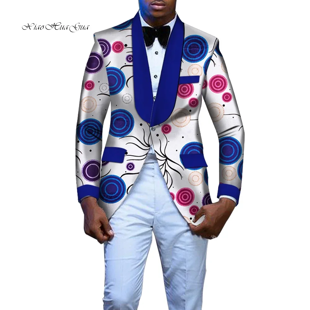 

Africa Men Suit Jackets African Clothes for Men Long Sleeve Autumn Formal Suit Coat Business Party Wedding Blazers WYN488