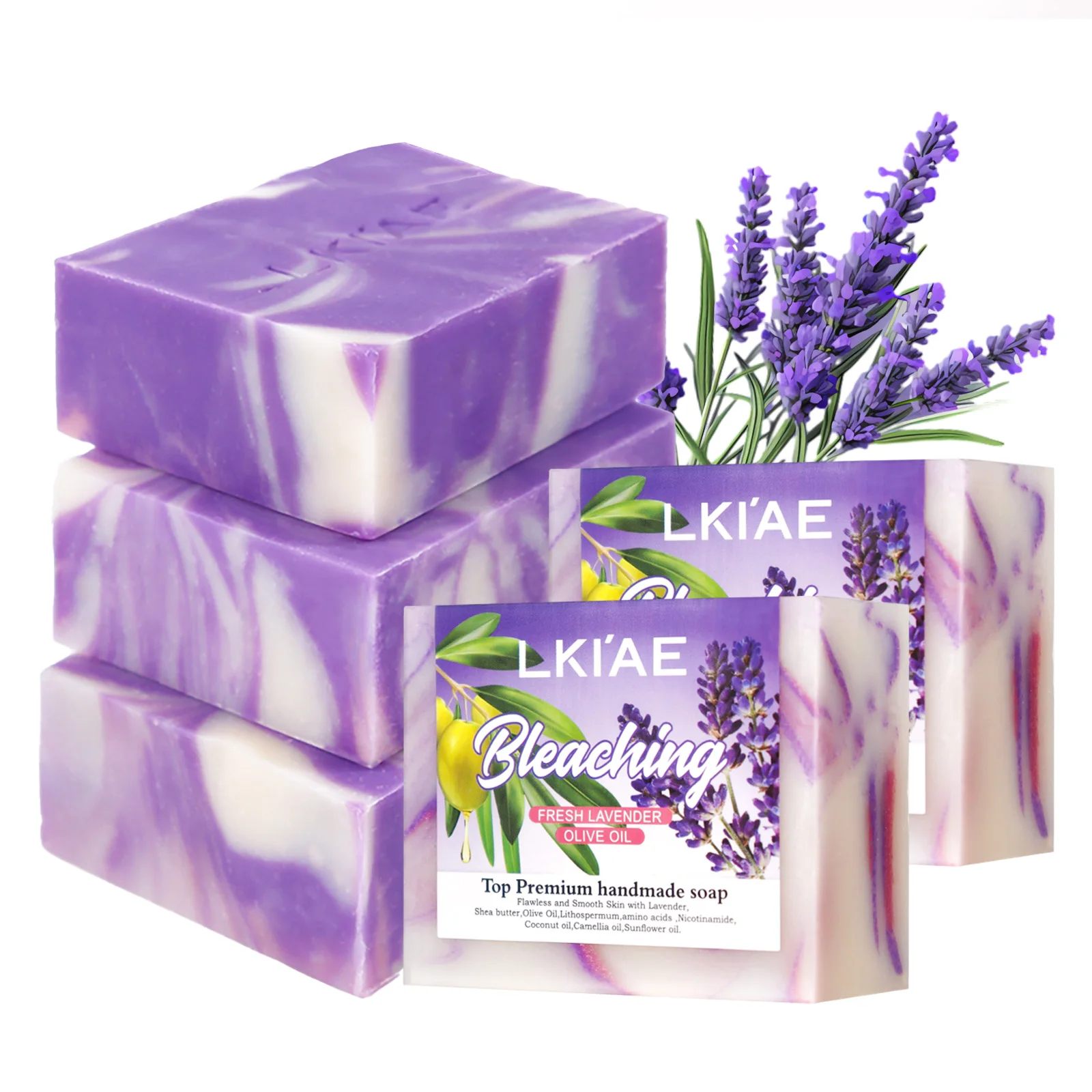 Manufacturer 5 Days Anti Acne Brightening Pure Lavender Essential Oil Gluta Face Whitening Handmade Lavender Soap For Black Skin