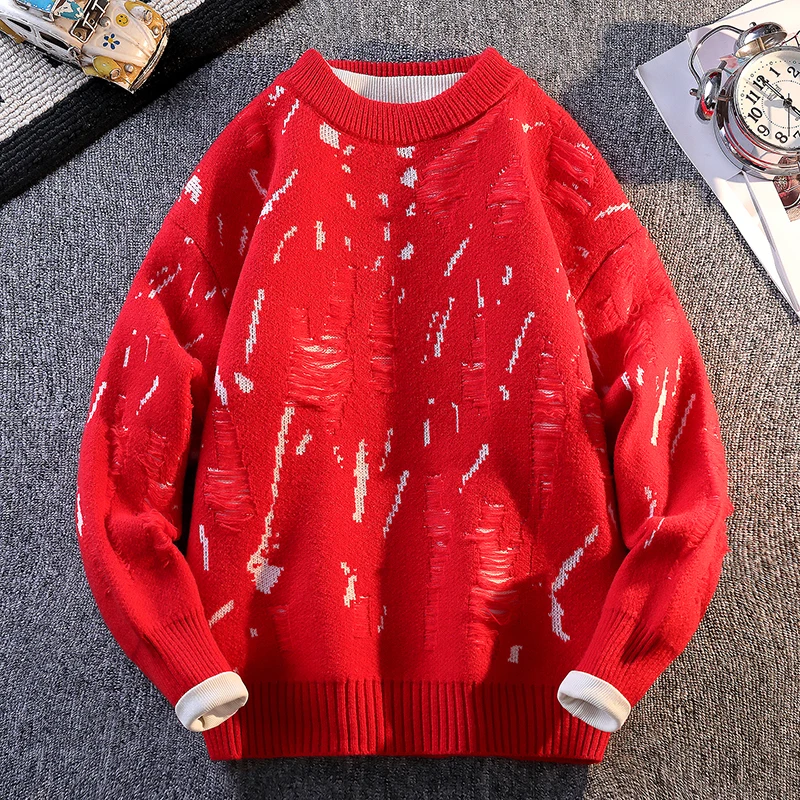 

2025 Fashion Multi Colored Star High-quality Brand Knitted Sweater Street Trend Autumn Winter Daily Casual Warm Pullover