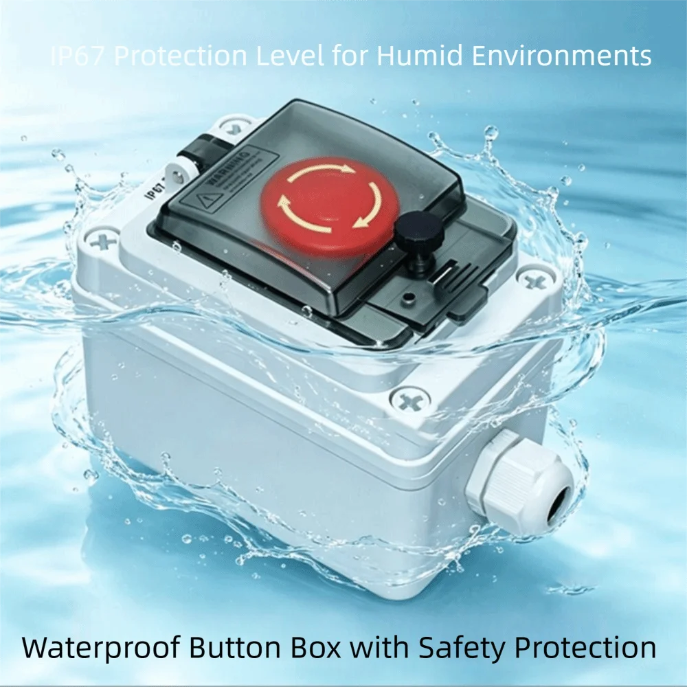 

IP67 Emergency Stop Push Button Protective Cover Outdoor Button Switch Emergency Stop Control Box Protection Cover Shield