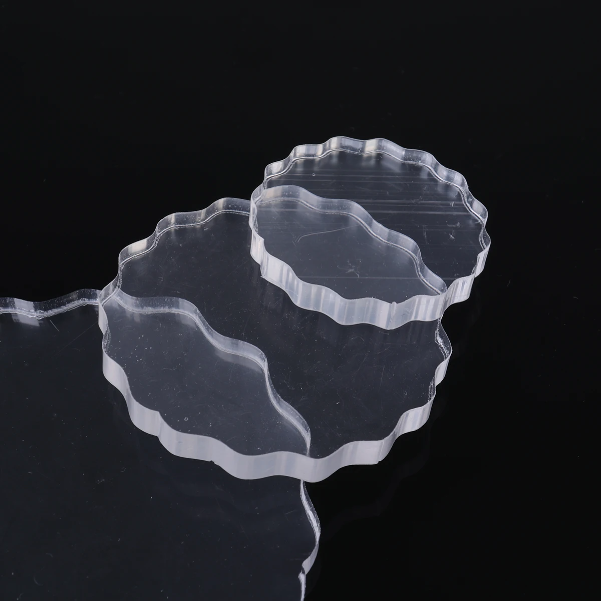 

3Pcs Clear Acrylic Stamping Blocks Set Comfortable Grip Easy for Scrapbooking Cards Invitations Journals Collages