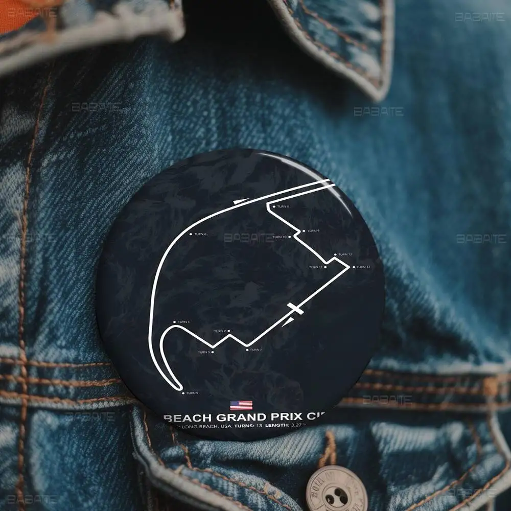 Formula 1 Imola Monaco Circuit F1 Anime Brooches Cute Cartoon  Badge Jacket Jeans Lapel Pin Gift Accessorie view 4