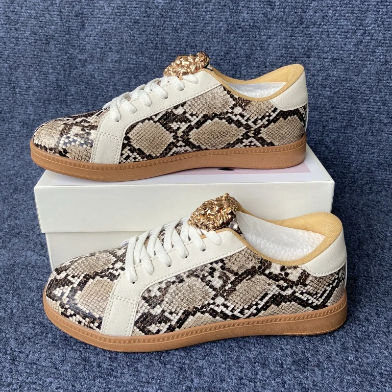 original shoes brand Comfortable light sole snakeskin shoes for man luxury casual sneaker women zapatillas y zapatos casuales