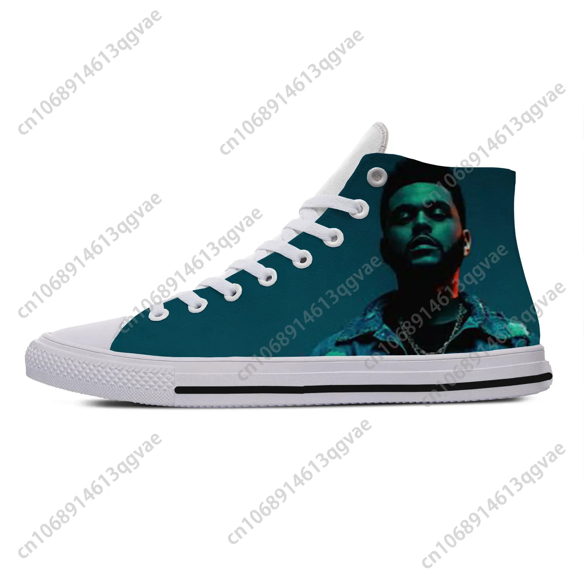 Hot  Pop Rock Music The Weeknd Cool Summer High Top Sneakers Mens Womens Teenager Canvas Sneaker Casual Couple Custom Shoes