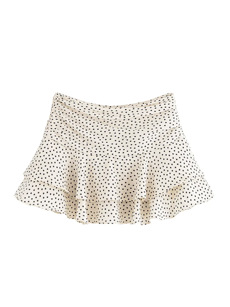

2025 Women Summer Mini Shorts Skirts Fashion Sweet Pleated Cascading Ruffle Female Elegant Street Shorts Clothing