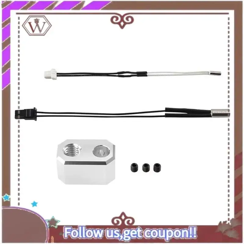 ABBG-For Prusa I3 MK4 الطارد كتلة تسخين الألومنيوم + قضيب تسخين + سلك حراري ملحقات طابعة ثلاثية الأبعاد