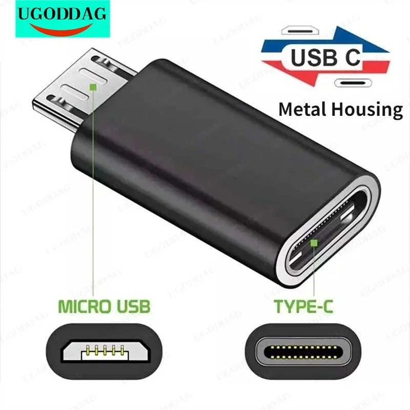 USB C타입 암-마이크로 USB 수 어댑터 커넥터, 샤오미 레드미 화웨이 휴대폰 변환기용 마이크로 USB 충전기 어댑터