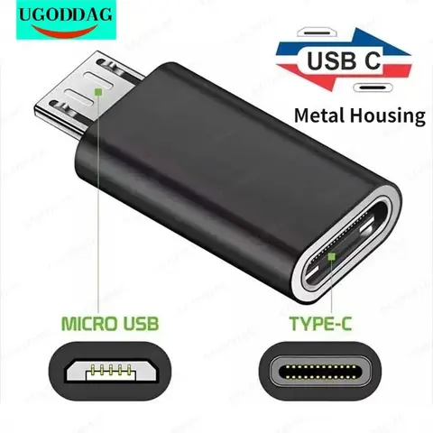 USB 유형 C 여성-마이크로 USB 남성 어댑터 커넥터 Xiaomi Redmi Huawei 전화 변환기 용 유형-C 마이크로 USB 충전기 어댑터