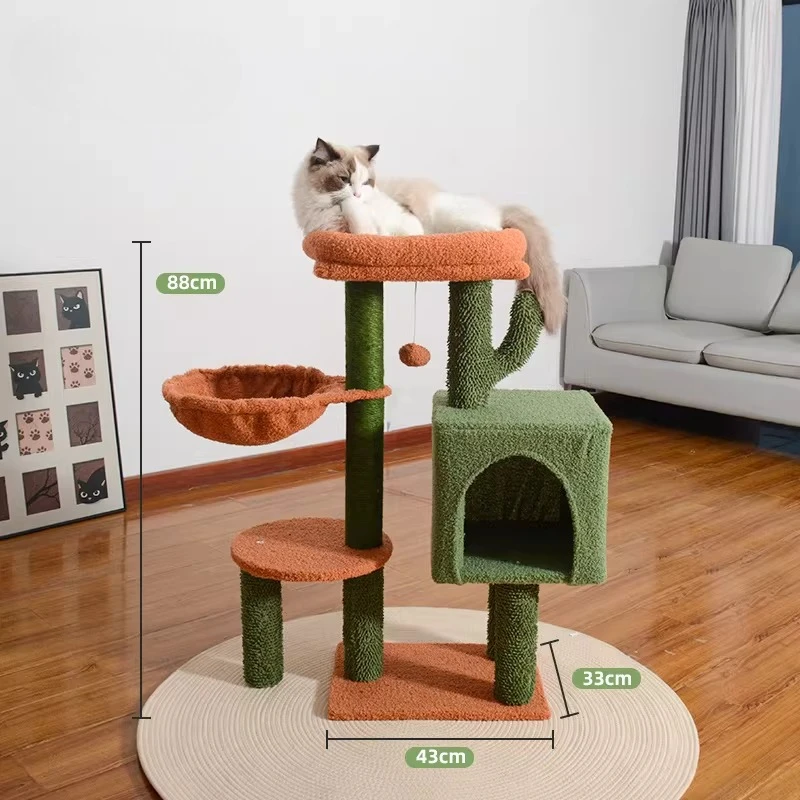 

House Scrapers Cat Tower Things Climbing Wooden Tree Post Towers Cat Tower Luxury Sandbox Toys Arranhador Para Gato Home Decor