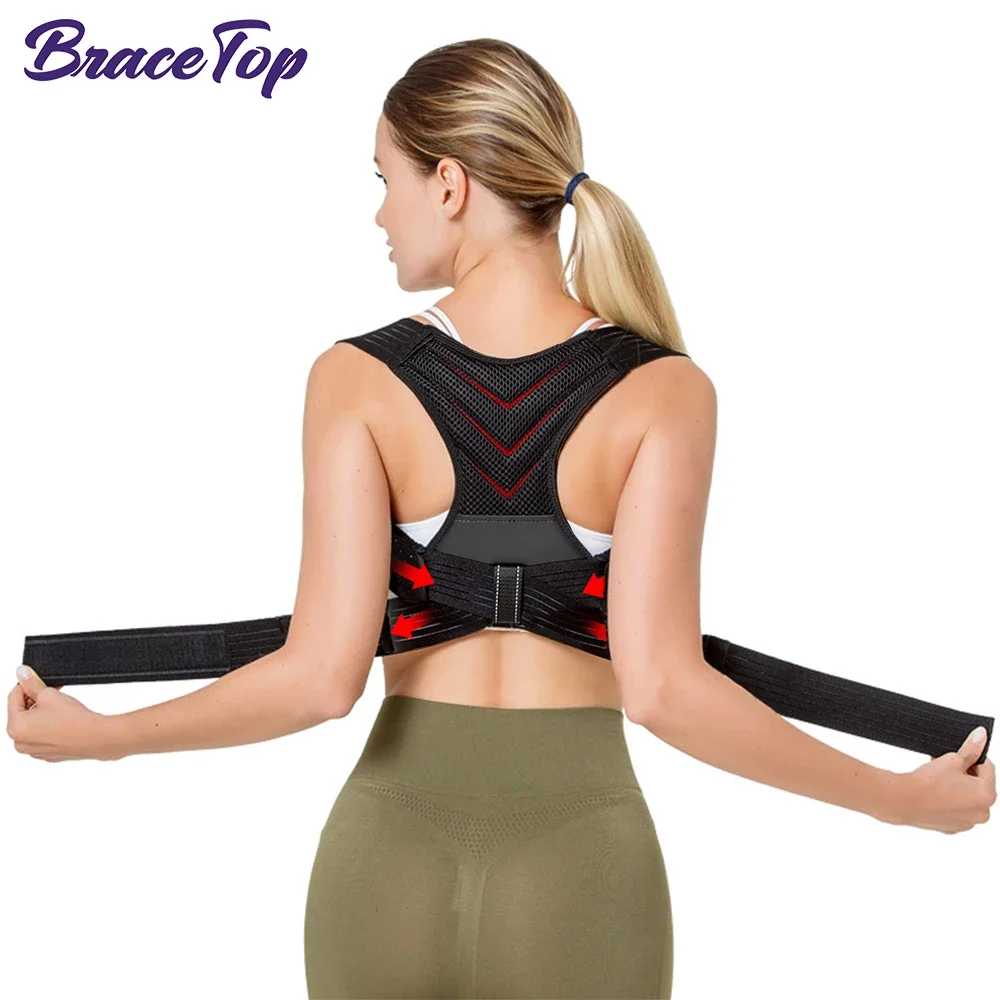 BraceTop Corrector de postura ajustable, alisador de espalda transpirable, Brace superior de espalda que proporciona alivio del dolor de cuello y