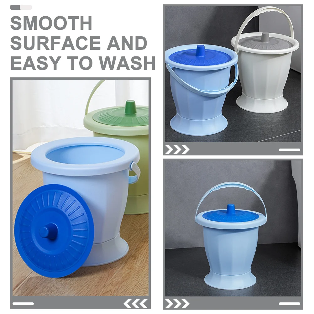 

Plastic Chamber Pot Portable Toilet for Bedroom Night Urine Pot Reusable Urinal Spittoon for Disabled Travel
