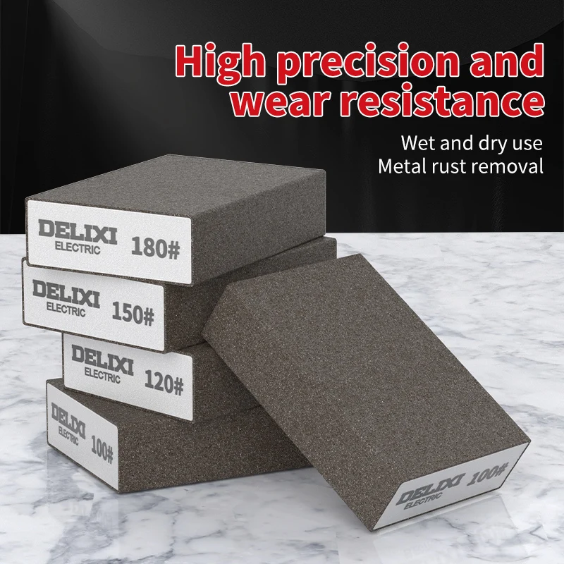 

6Pcs/Set Washable Sanding Sponges 36 - 600# Wall Grinding Brush Descaling Clean Sand Wood Metal Derusting Polishing Blocks Brick