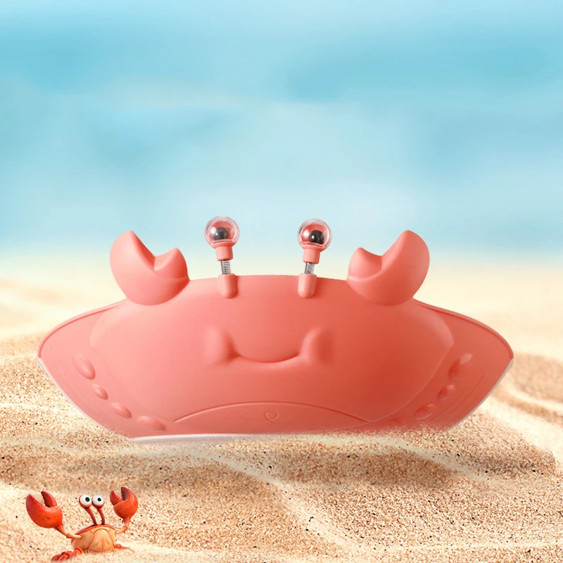 Topi sampo kepiting bayi, penutup kepala perlindungan telinga sampo anak-anak untuk mandi dan anak