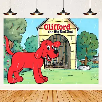 可愛卡通大紅狗克利福德主題背景 兒童生日派對裝飾 乙烯基橫幅 攝影道具 兒童禮物 12 最佳銷售 大紅狗克利福德 - №7