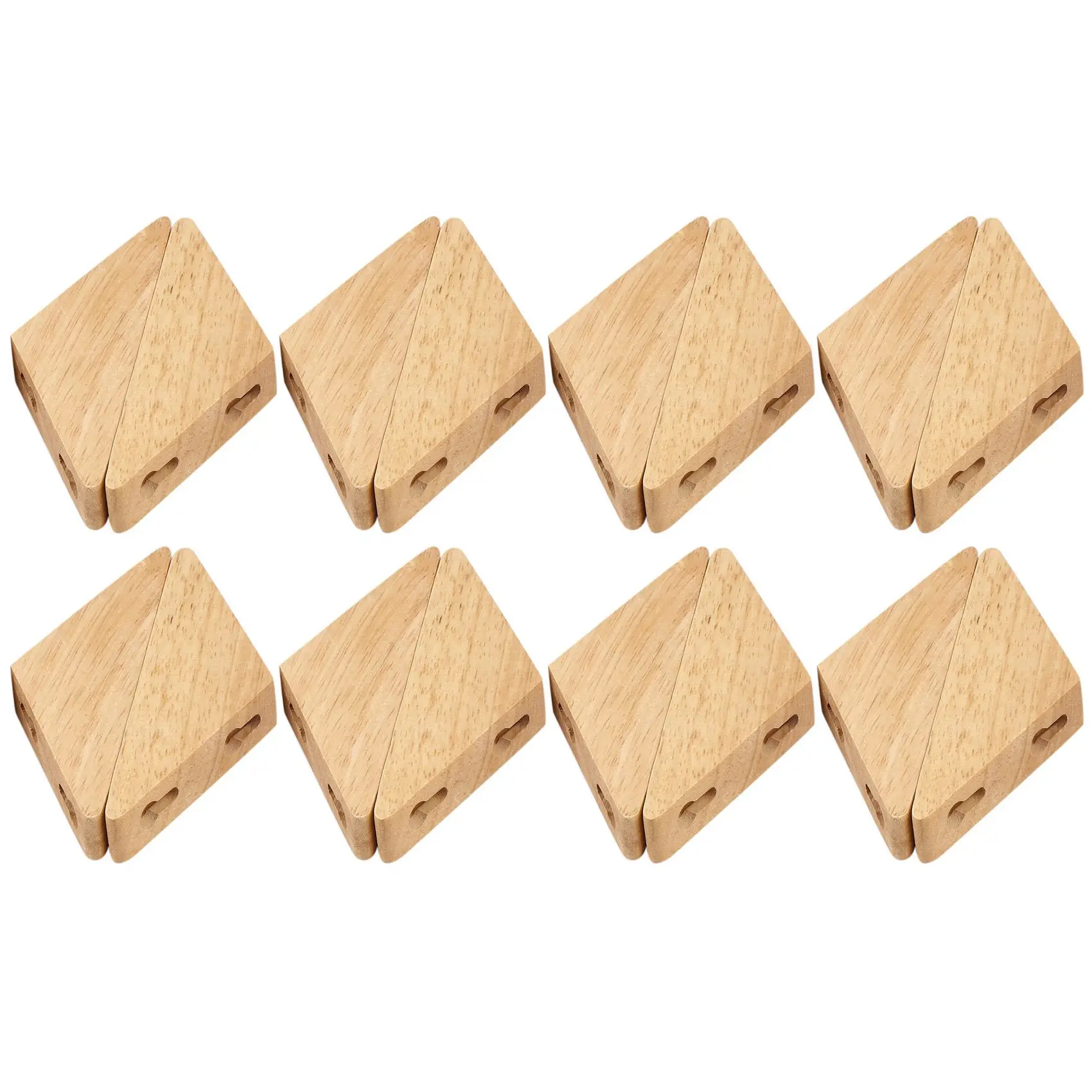 

ABSE-16Pcs Natural Wood Clothes Hanger Wall Mounted Coat Hook Key Holder Hat Scarf Handbag Storage Hanger Bathroom Rack