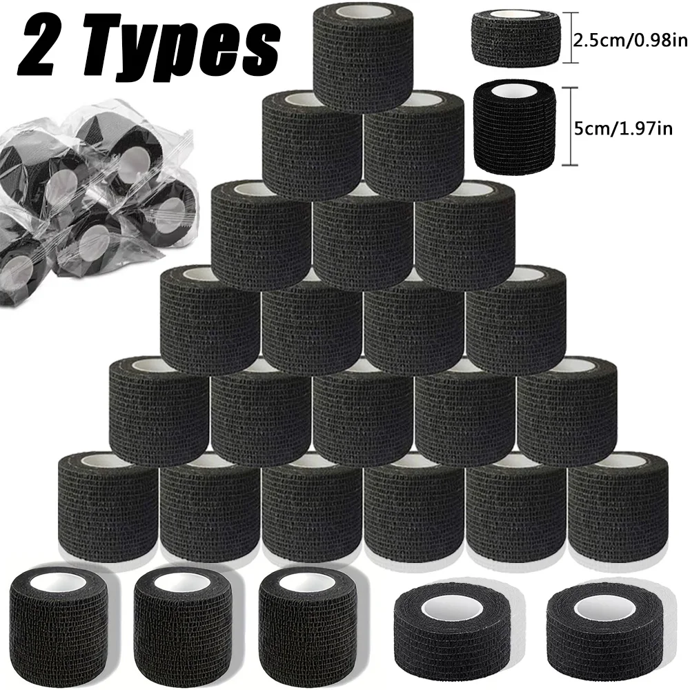 

Черная ручка для татуировки, 5 см/2,5 см, самоклеящаяся эластичная повязка, спортивная лента на щиколотке, клейкая лента для бинтов, аксессуары для татуировок