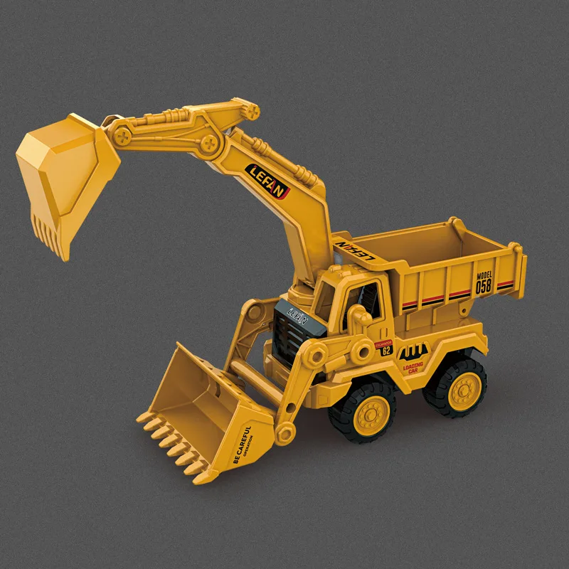 Multi Functional Engineering Vehicle Inertia Dump Truck Toy,Anti Drop Abs Excavator Bulldozer Model Car,Children's Toy Gift,XT30