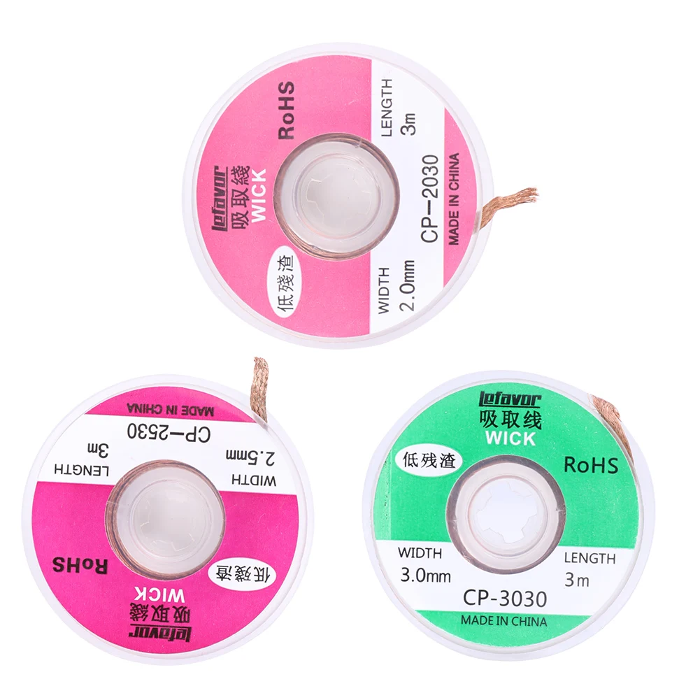 Portable Desoldering Braid Copper Welding Solder Remover Wick Wire Lead Cord Flux Repair Tools Home Instruments