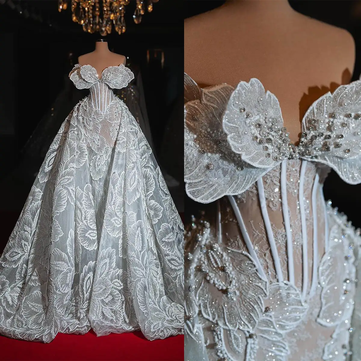 Vestido de novia de diseñador para mujer, vestido de novia sin tirantes, sin mangas, lentejuelas, cuentas de cristal, vestidos de tren de barrido hechos a medida