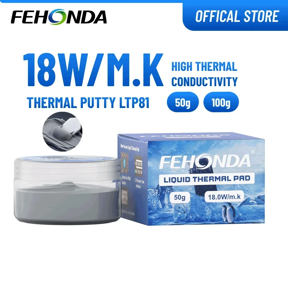 

Термопаста FEHONDA LTP81 50г 100г: Высокоэффективный теплопроводящий гель для GPU, CPU, M.2 SSD, PS4, радиаторов и охлаждения