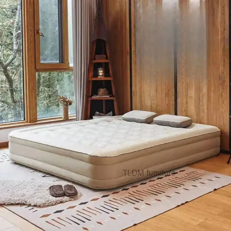 Pad Inflatable Double Built-in Sleeping Pad Outdoor Pump Seatings Camping Single Folding Triple Travel Bed Portable Camping Tent