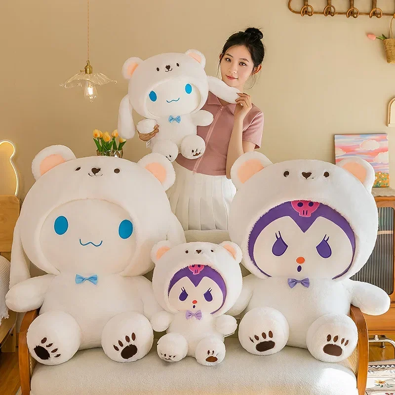 

27-70 см мультфильм Sanrio Cinnamoroll Kuromi плюшевая игрушка Kawaii трансформировать большие уши собака мягкая мягкая кукла большой размер подушка для сна подарок
