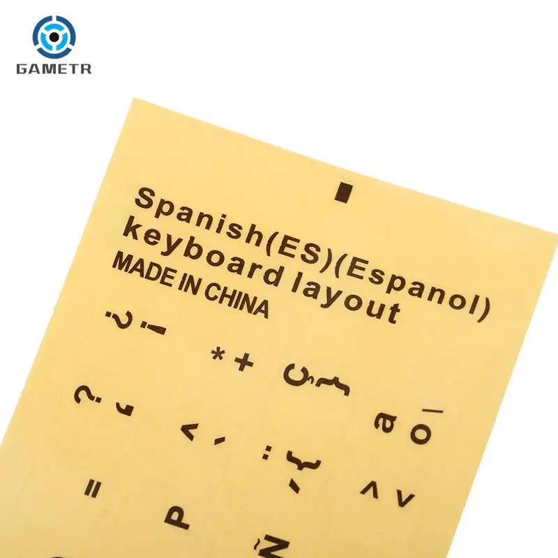 สติกเกอร์คีย์บอร์ดใส1ชิ้นลายตัวอักษรภาษาสเปนภาษาโปรตุเกสแบบ DIY อุปกรณ์ป้องกันแป้นพิมพ์กันลื่นขนาด19.0*7.0ซม.