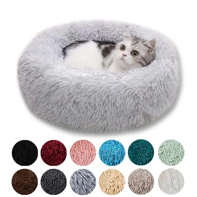 

Soft Pet Dog Bed Plush Cat Mat Winter Warm Round Sleeping Cushion For All Sized Dogs Comfortable Washable Cushion Mat Sofa