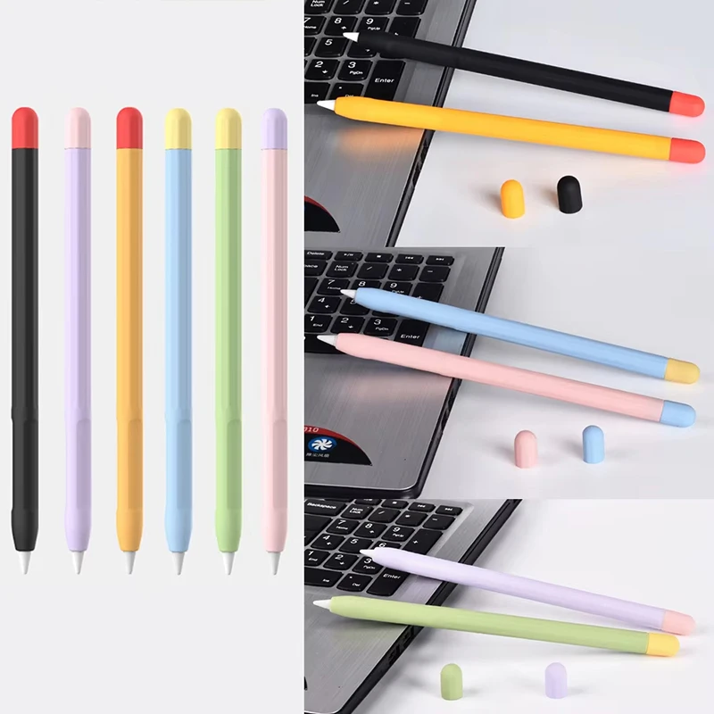 

For Apple Pencil 1 2 Stylus Pen Cover Silicone Case Color Matching Protective Shell Non-slip Anti-fall Cases For iPad Pencil 2 1