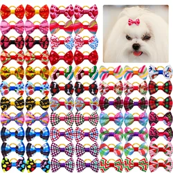 50/100pcs Pet Accessories Dog Hair bows Fashion Cute Dog Bows Rubber Bands Pet Hair Decoration for Dog Accessories