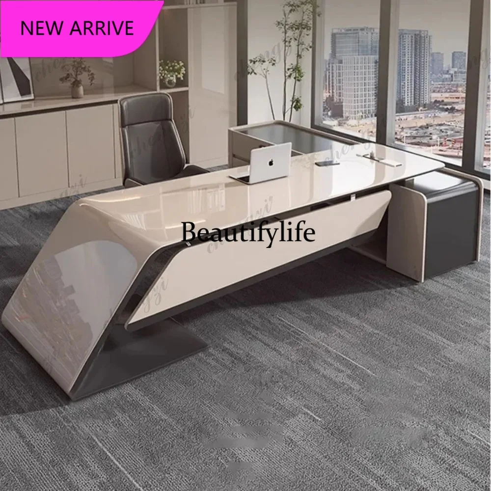 

P3 Bureaux Study Office Table Pliante Office Furniture Modern Luxury Lacquered L Shaped Boss Table Computer Desk