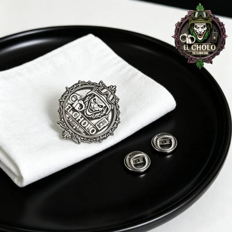 Custom Clown Logo Brooch Personalized Retro Gothic stainless steel Metal Badge for Jackets Hats Clothing for Men Women view 5