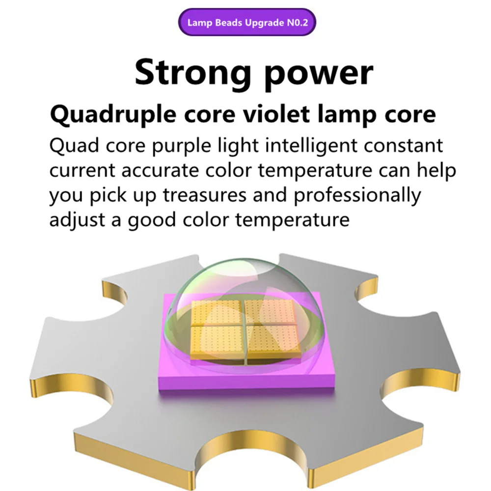 365nm UV Flashlight Fluorescent Antigen Reagent Detection Lamp UV Black Mirror Woodruff  Special Identification