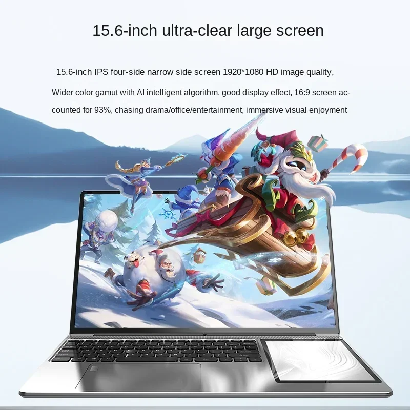 HUAV 2024 dvojí obrazovka notebook 15.6 palec IPS + 7'' dotek intel celeron N100 maxi 16G DDR4 2T SSD štíhlý úřad notebook PC počítač