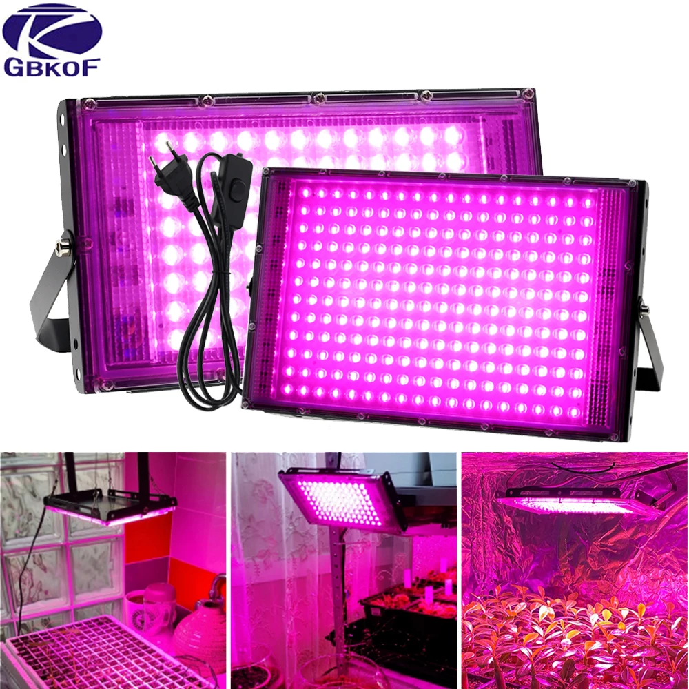 Full Spectrum LED Grow Light With Stand AC220V Phyto Lamp With On/Off Switch For Greenhouse Hydroponic Plant Growth Lighting