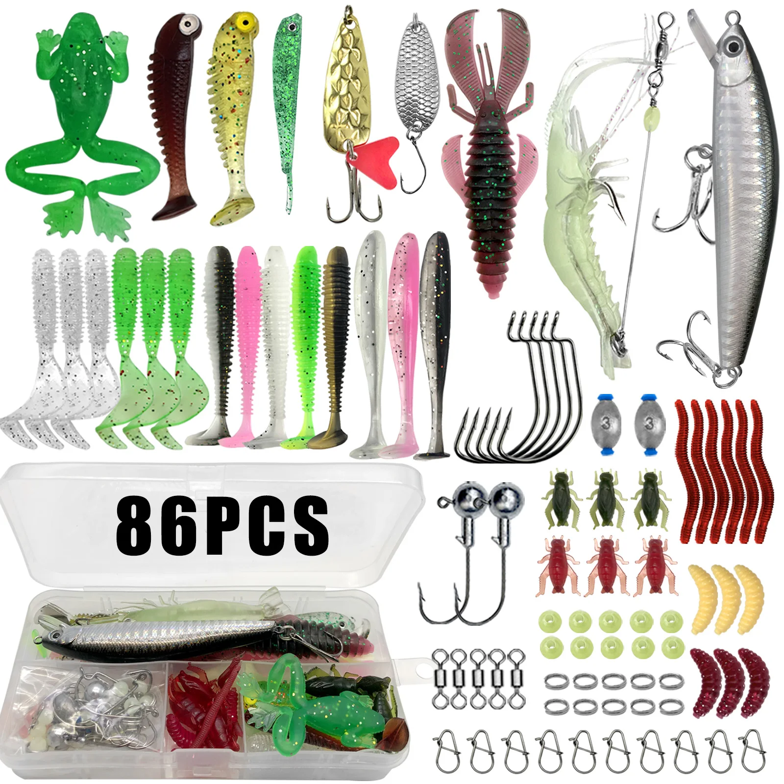 Vissen 86/88/136/149/366pcs Vissen Lokken Kit Voor Forel/Snoek/Baars Multi- Lokken Vissen Set Gelaagde Visgerei Pro Gear Tackle Box