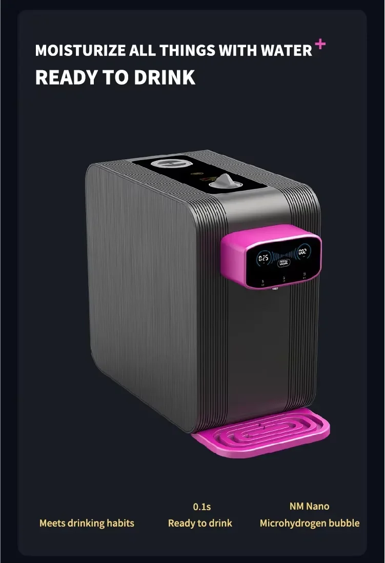 hot sales Aluminum Alloy Shell High-grade Intelligent Touch Panel Dirty Or Hot Star Gray Hydrogen Rich Water Machine