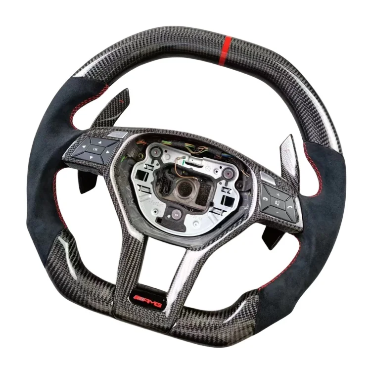 

Sports carbon fiber steering wheel customized for Mercedes-Benz, suitable for Mercedes-Benz AMG C CLASS W204 C63 W212 W218 W207