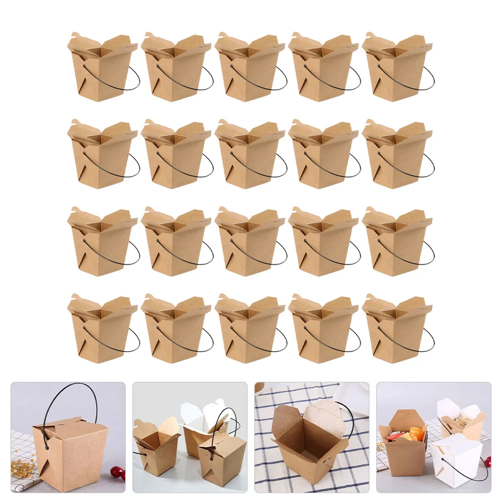 20 Pcs Boxes Portable Takeaway Fried Chips Wrapping Food Containers Fries French Storage Holder Travel