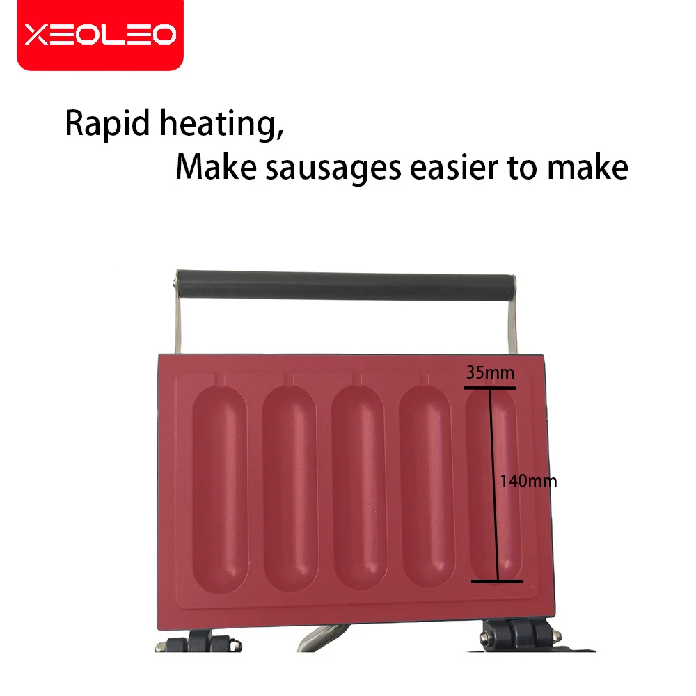 Xeoleo Hot Dog Waffle Maker Macchina Hot Dog Macchina Salsiccia Macchina Elettrica 5 Pezzi Non Bastone Francese Muffin Hot Dog Lolly stick Maker