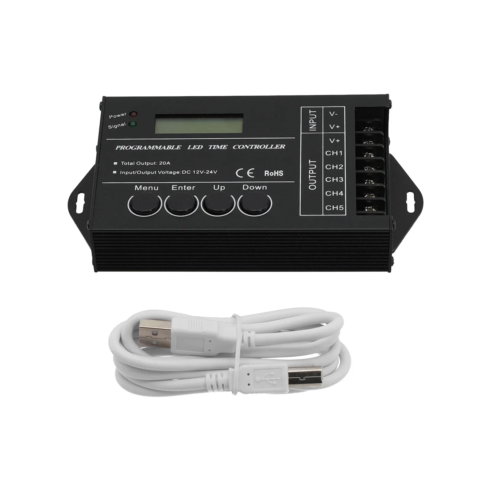 

Programmable Time Controller Aluminum Alloy Brightness Control LED Display RGB TC420 USB Data Cord Widely Used Multi-Functional
