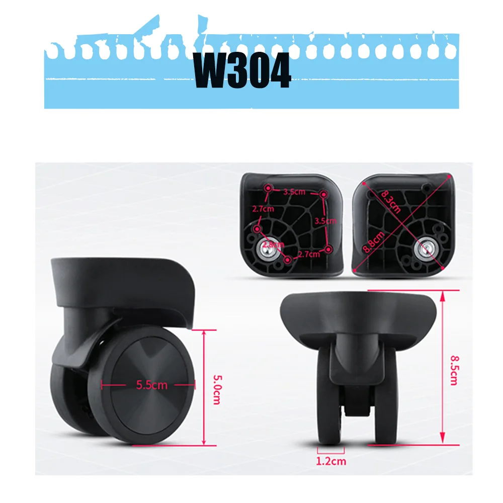 Durable Trolley Suitcase Replacement Caster Wheels Luggage Spinner Wheel Repair Kit with Screws and Tools Smooth Rolling Noise