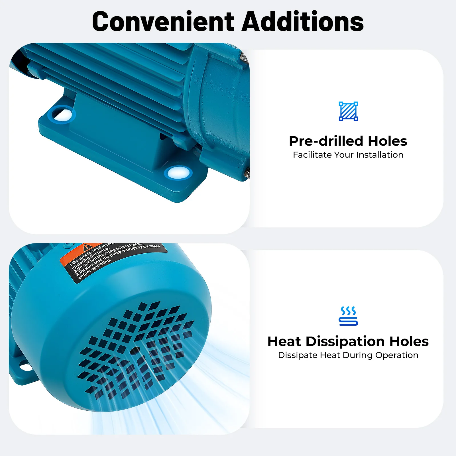 Edelstahl-Kreiselpumpe 2200W Selbstansaugende Wasserpumpe 2850 U/min für Flüssigkeitstransport und Kühlsysteme – Detail 6