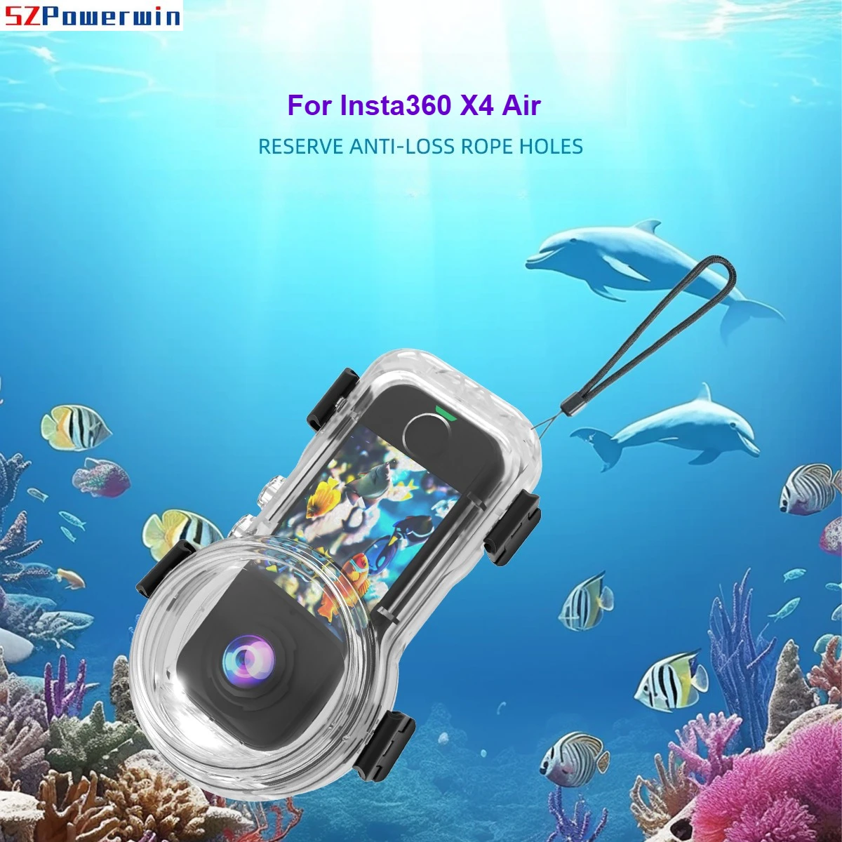 Magnetic Quick Release 50m Underwater Invisible Waterproof Case for Insta360 X4 Air Diving Shell Housing for Insta360 Accessory